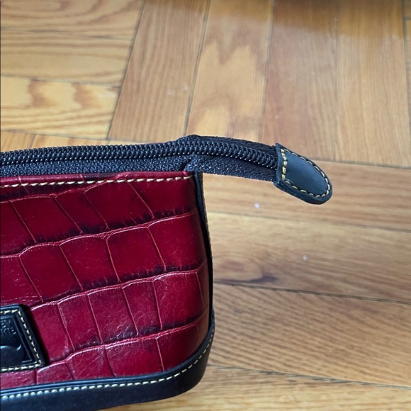 Dooney & Bourke Red and Brown Croc-Embossed Clutch - Picture 7 of 10